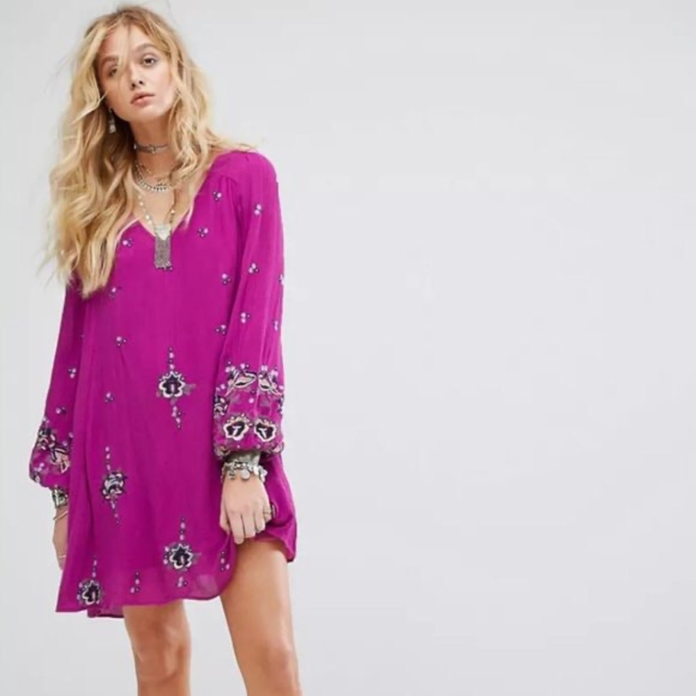 Free People Oxford Embroidered Mini Dress